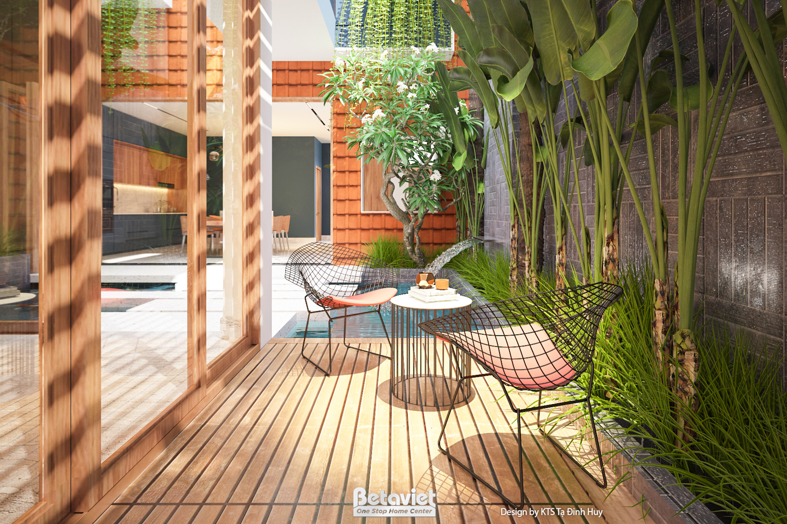 Mẫu thiết kế gara biệt thự liền kề Tropical Modern NT24554